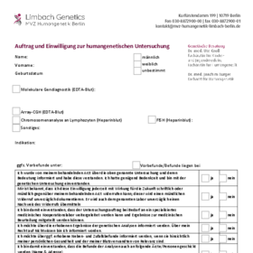 Auftrag und Einwilligung Humangenetische Untersuchung